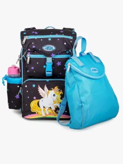 Tasker|Jeva Beginners Rygsæk 16L, Golden Unicorn Sort/Flerfarvet