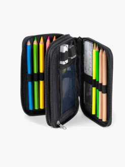 Kreativt Legetøj|Jeva Two-Zip Penalhus, Incognito Grøn/Orange