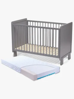 Børnesenge & Tilbehør|JLY ALMA Heaven Tremmeseng med Babymatex Madras Carpathia 60x120, Grå