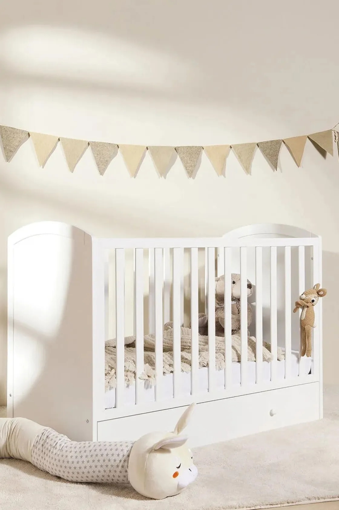 Madrasser|JLY ALVA Lux Tremmeseng m. Skuffer, Hvid & BabyMatex Madras