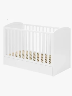 Børn JLY Børnesenge & Tilbehør-ALVA Lux Tremmeseng m. Skuffer, Hvid & BabyMatex Madras