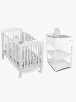 Pakkeløsninger|JLY ELLA Dropside Tremmeseng & Dream Lux Puslebord, Hvid