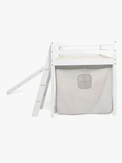 Børnesenge & Tilbehør|JLY ELSA Juniorseng m. Rutsjebane & Sengegardin 90x190, Hvid