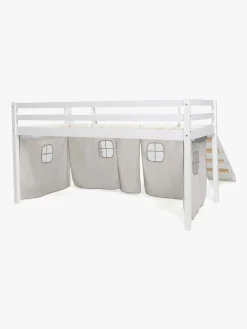 Børnesenge & Tilbehør|JLY ELSA Juniorseng m. Rutsjebane & Sengegardin 90x190, Hvid