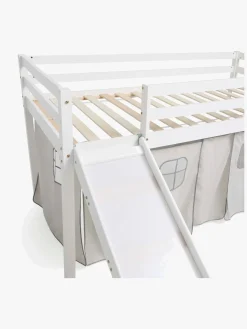 Børnesenge & Tilbehør|JLY ELSA Juniorseng m. Rutsjebane & Sengegardin 90x190, Hvid