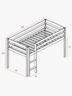Børnesenge & Tilbehør|JLY PIRAT Dream Juniorseng m. Sengegardin & Madras 90x190, Hvid