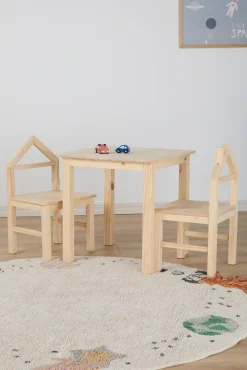 Børnemøbler|JLY SAGA House Bord og Stole, Natur