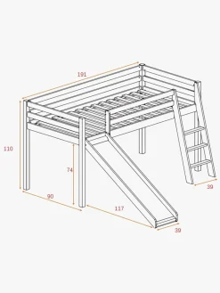 Børnesenge & Tilbehør|JLY TYRA Juniorseng  m. Rutsjebane 90x190, Hvid