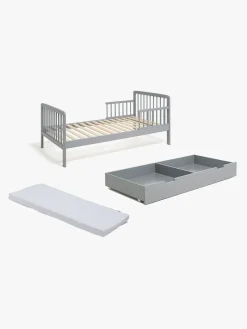 Børnesenge & Tilbehør|JLY HEAVEN Juniorseng MEYA inkl Sengeopbevaring & Madras 70x140, Mørkegrå