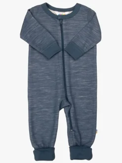 Nattøj|Joha Flyverdragt Merinomix, Dark Denim Blå