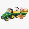 JohnDeere Legetøjsbiler & -Fartøjer-John Deere Dyr Lyde Traktor med Bondegårdsdyr