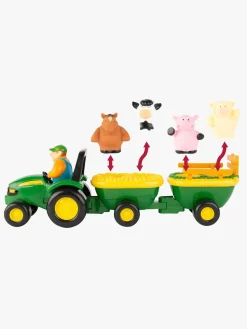 JohnDeere Legetøjsbiler & -Fartøjer-John Deere Dyr Lyde Traktor med Bondegårdsdyr