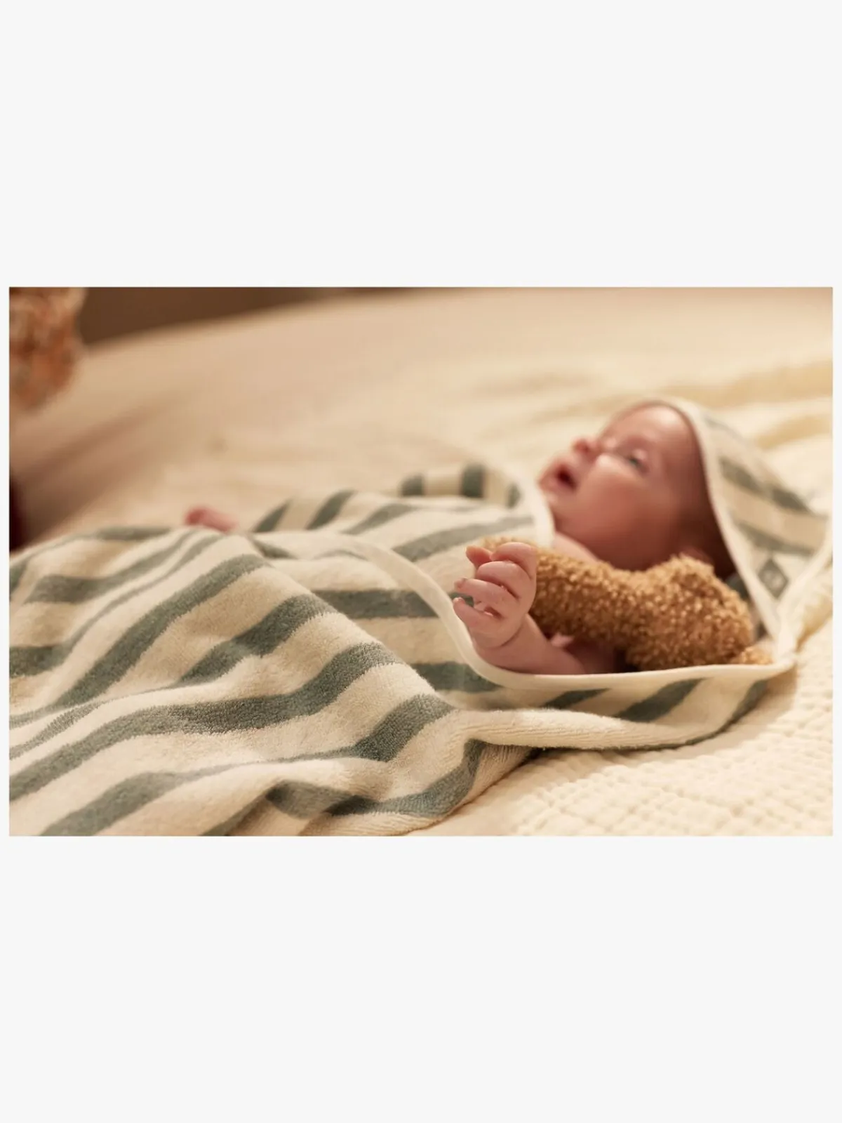 Badeværelset|Jollein Badekåbe 75x75cm, Stripe Sea Green Grøn