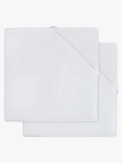 Sengetøj|Jollein Formsyet Lagen 2-pak Bomuldsjersey 60 x 120 cm, Hvid