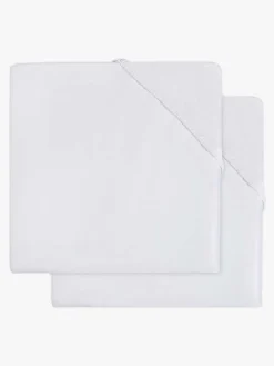 Sengetøj|Jollein Formsyet Lagen 2-pak Bomuldsjersey 40 x 80 cm, Hvid