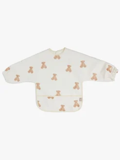 Spisetid|Jollein Hagesmæk med Ærmer Vandtæt, Teddy Bear Hvid/Beige