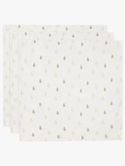 Stofbleer, Nusseklude & Babytæpper|Jollein Happy Miffy Tæppe/ Stofble i Musselin 3-pak, Olive Green Grøn/Beige