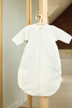 Børnesenge & Tilbehør|Jollein Sovepose med Aftagelig Ærmer Rund 60 cm, Rib Ivory