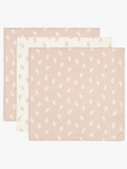 Stofbleer, Nusseklude & Babytæpper|Jollein Stofble 3-Pak, Twig Wild Rose Hvid/Lyserød