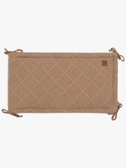 Sengetøj|Jollein  Strikket Sengerand Ternet Mønster 180x30, Biscuit Brun