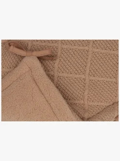 Sengetøj|Jollein  Strikket Sengerand Ternet Mønster 180x30, Biscuit Brun