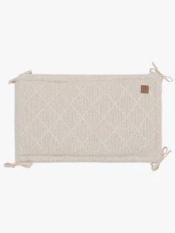 Børn Jollein Sengetøj- Strikket Sengerand Ternet Mønster 180x30, Oatmeal