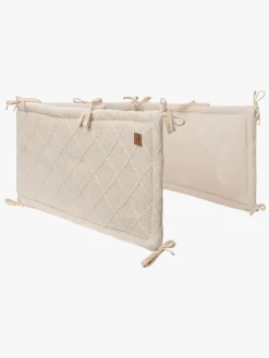 Børn Jollein Sengetøj- Strikket Sengerand Ternet Mønster 180x30, Oatmeal