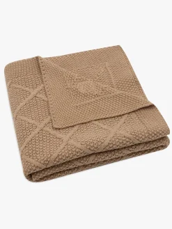 Jollein Stofbleer, Nusseklude & Babytæpper-Strikket Tæppe Ternet Mønster, Biscuit