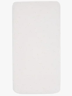 Børn Jollein Sengetøj-Stræklagen Twinkling 60x120, Off white/Wild Rose