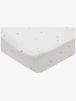 Børn Jollein Sengetøj-Stræklagen Twinkling 40/50x80/90, Off white/Sea Green