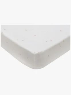 Børn Jollein Sengetøj-Stræklagen Twinkling 70/75x140/150, Off white/Wild Rose