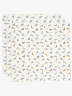 Jollein Stofbleer, Nusseklude & Babytæpper-Tæppe/ Stofble i Musselin 3-pak, Roarsome