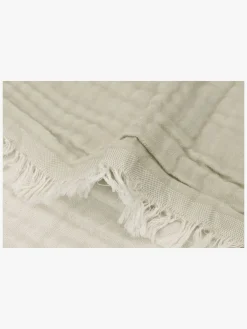 Børn Jollein Interiør-Tæppe/ Stofble i Musselin Fringe, Olive Green/Ivory