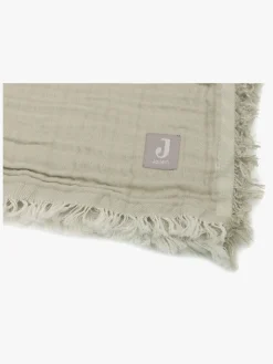 Børn Jollein Interiør-Tæppe/ Stofble i Musselin Fringe, Olive Green/Ivory