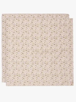 Jollein Stofbleer, Nusseklude & Babytæpper-Tæppe/ Stofble i Musselin 115x115 cm 2-pak, Flower Fairies