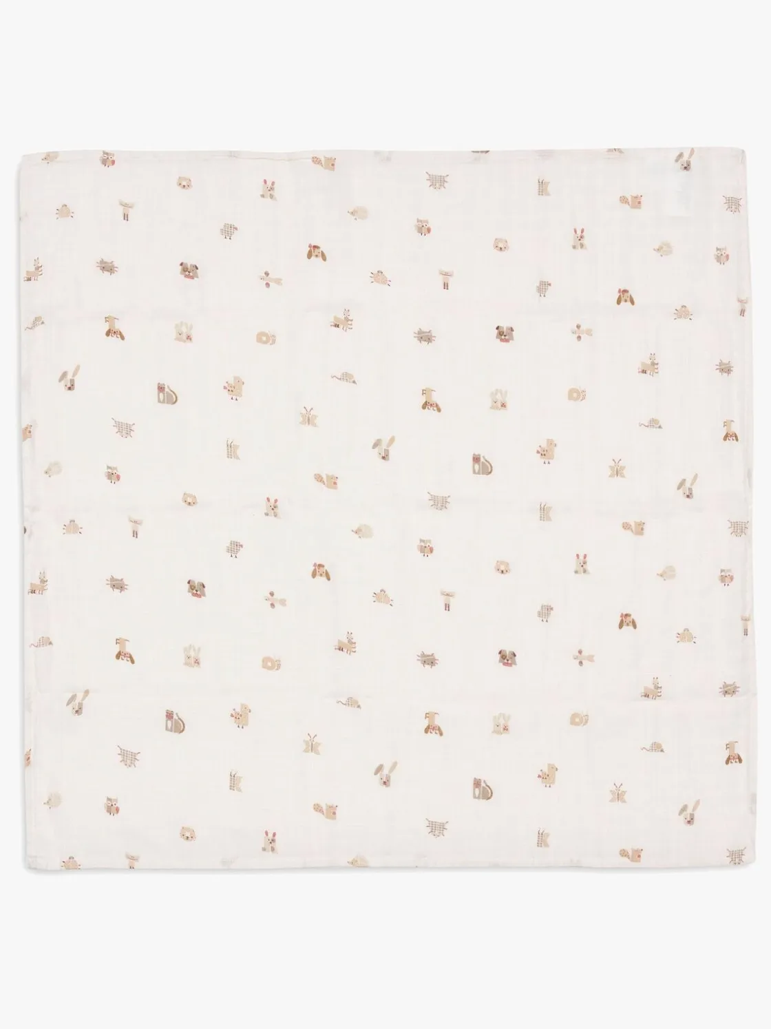 Stofbleer, Nusseklude & Babytæpper|Jollein Tæppe/ Stofble i Musselin 70x70 cm 3-pak, Animal Friends