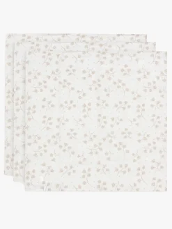 Stofbleer, Nusseklude & Babytæpper|Jollein Tæppe/ Stofble i Musselin 70x70 cm 3-pak, Leafy Dreams