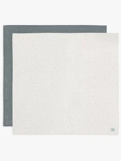 Stofbleer, Nusseklude & Babytæpper|Jollein Tæpper/ Stofbleer i Musselin Twinkling 2-pak, Off white/Sea green