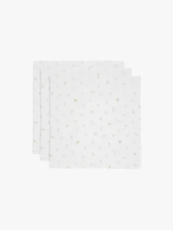 Jollein Stofbleer, Nusseklude & Babytæpper-Tæpper/ Stofbleer i Musselin Lovely Birds 3-pak, Multifarvet