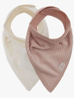 Spisetid|Jollein Velvet Rib Bandana Savlemække 2-pak, Wild Rose/Ivory Lyserød/Beige
