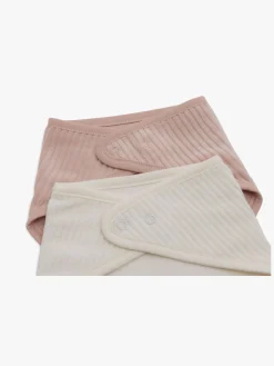 Spisetid|Jollein Velvet Rib Bandana Savlemække 2-pak, Wild Rose/Ivory Lyserød/Beige