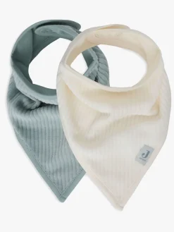 Spisetid|Jollein Velvet Rib Bandana Savlemække 2-pak, Sea Green/Ivory Grøn/Hvid