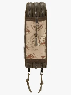 JurassicWorld Kreativt Legetøj-Jurassic World Penalhus med 3 Rum, Sandfarvet