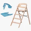Højstole & Tilbehør|KAOS Klapp Højstol inkl. Beskyttelsesbøjle & Bakke, Beech Natural/Swedish Blue