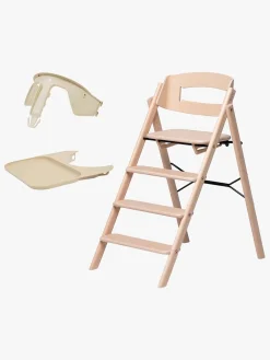 KAOS Højstole & Tilbehør-Klapp Højstol inkl. Beskyttelsesbøjle & Bakke, Beech Natural/Desert Sand