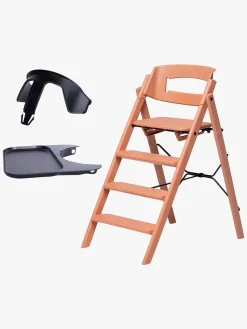 Højstole & Tilbehør|KAOS Klapp Højstol Recycled inkl. Beskyttelsesbøjle & Bakke, Terracotta Pink/Charcoal Black