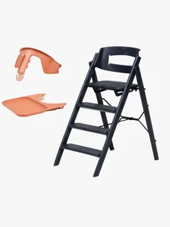 KAOS Højstole & Tilbehør-Klapp Højstol Recycled inkl. Beskyttelsesbøjle & Bakke, Charcoal Black/Terracotta Pink