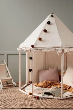 Interiør|KidsConcept Kid's Concept Pavillon-Telt, Natur Hvid
