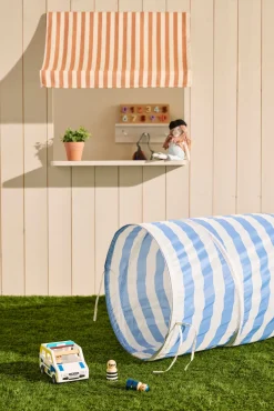 Legetelte & -Tunneler|KidsConcept Kids Concept Stribet Legetunnel, Blå Blå