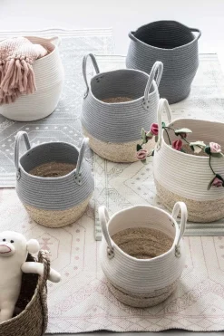 Børn KidsDepot Opbevaring-Kori Opbevaringskurv 2-pak, Grey/Natural